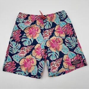 Boys Vineyard Vines Chappy Hawaiian Tropical Print Swim Shorts Sz Medium 12-14